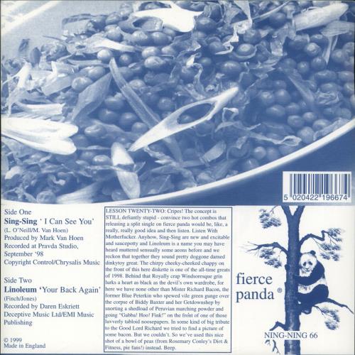 Sing-Sing I Can See You 7" vinyl single (7 inch record / 45) UK SGI07IC886068