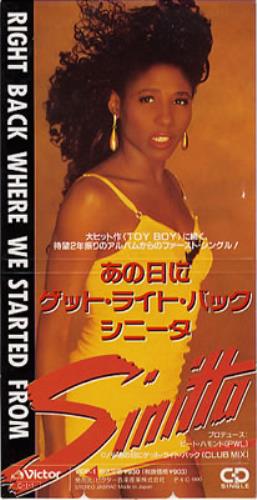 Sinitta Right Back Where We Started 3" CD single (CD3) Japanese SITC3RI72475