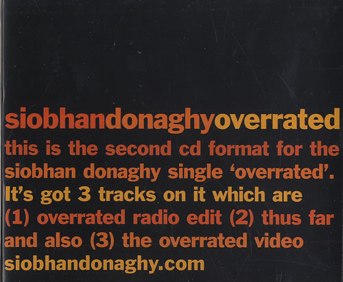Siobhan Donaghy Overrated 2-CD single set (Double CD single) UK IOB2SOV496762