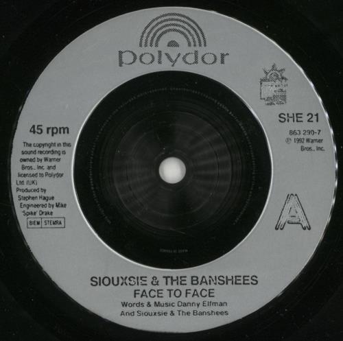 Siouxsie & The Banshees Face To Face 7" vinyl single (7 inch record / 45) UK SIO07FA812994