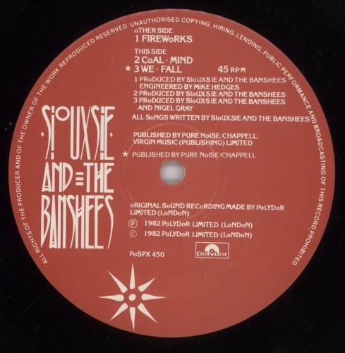 Siouxsie & The Banshees Fireworks 12" vinyl single (12 inch record / Maxi-single) UK SIO12FI92723