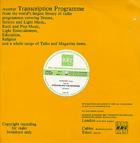 Siouxsie & The Banshees In Concert vinyl LP album (LP record) UK SIOLPIN230534