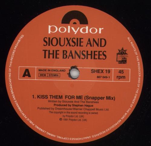 Siouxsie & The Banshees Kiss Them For Me - Snapper Mix 12" vinyl single (12 inch record / Maxi-single) UK SIO12KI67599