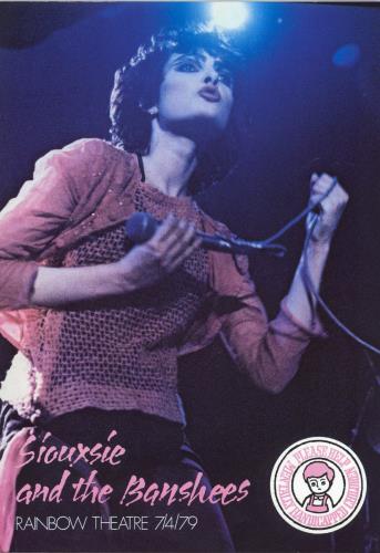 Siouxsie & The Banshees Rainbow Theatre Concert tour programme UK SIOTRRA190499