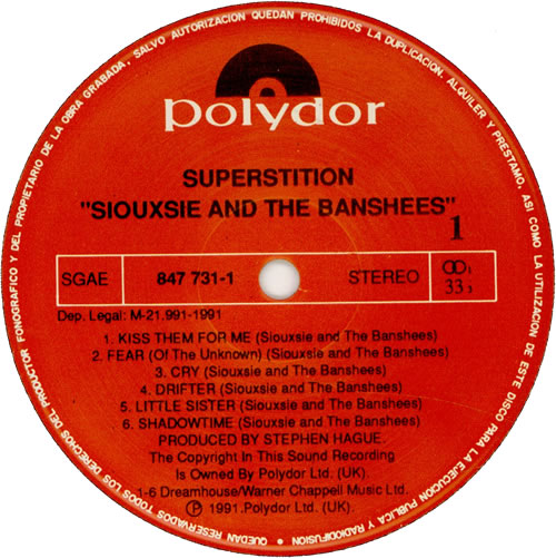 Siouxsie & The Banshees Superstition 12" vinyl single (12 inch record / Maxi-single) Spanish SIO12SU459893