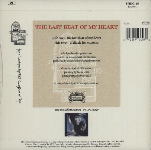 Siouxsie & The Banshees The Last Beat Of My Heart - Gilded Sleeve + Numbered 7" vinyl single (7 inch record / 45) UK SIO07TH27096