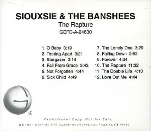 Siouxsie & The Banshees The Rapture CD album (CDLP) US SIOCDTH68582