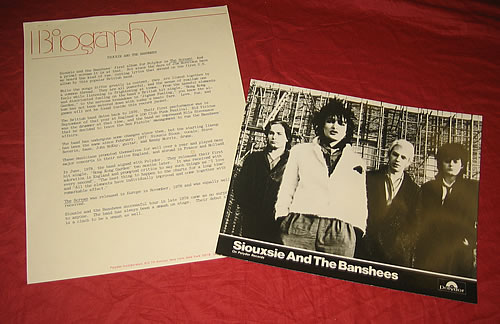 Siouxsie & The Banshees The Scream media press pack US SIOPPTH339785