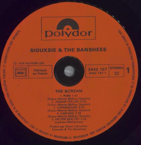 Siouxsie & The Banshees The Scream vinyl LP album (LP record) French SIOLPTH824804