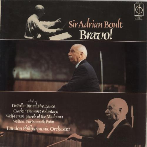 Sir Adrian Boult Bravo! vinyl LP album (LP record) UK YQSLPBR711626
