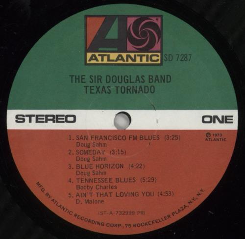 Sir Douglas Quintet Texas Tornado vinyl LP album (LP record) US SDQLPTE711827