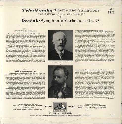 Sir Malcolm Sargent Suite No. 3 In G Major, Op. 55, 4th Movt: Theme And Variations; Symphonic Variations, Op. 78 vinyl LP album (LP record) UK YI0LPSU862584