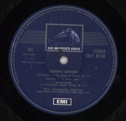 Sir Thomas Beecham Famous Overtures vinyl LP album (LP record) UK U3RLPFA854730