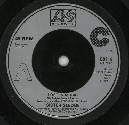 Sister Sledge Lost In Music 7" vinyl single (7 inch record / 45) UK SLE07LO287953