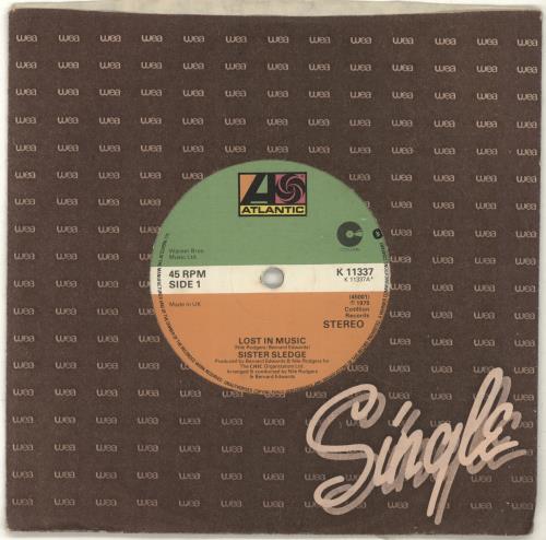 Sister Sledge Lost In Music 7" vinyl single (7 inch record / 45) UK SLE07LO690097