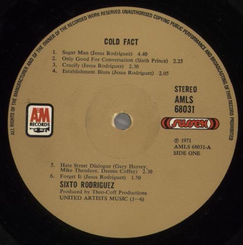 Sixto Rodriguez Cold Fact - 1st vinyl LP album (LP record) UK W20LPCO879423