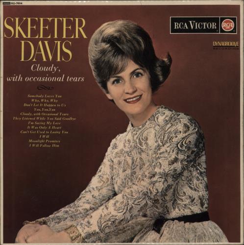 Skeeter Davis Cloudy, With Ocasional Tears vinyl LP album (LP record) UK SK5LPCL876690
