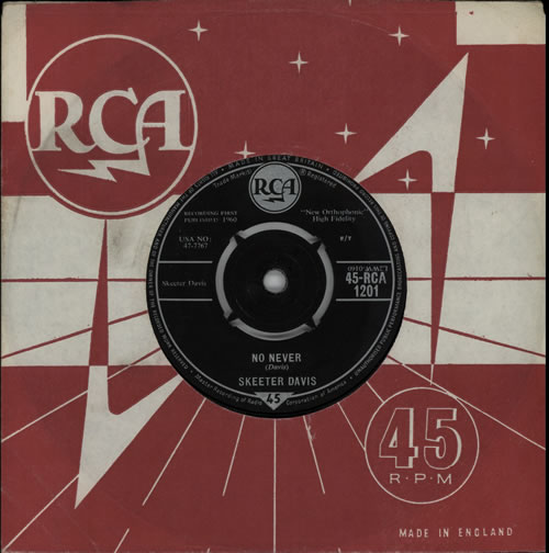 Skeeter Davis No Never 7" vinyl single (7 inch record / 45) UK SK507NO570680