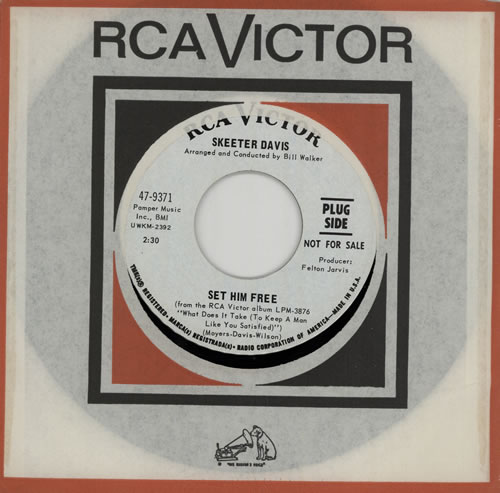 Skeeter Davis Set Him Free 7" vinyl single (7 inch record / 45) US SK507SE568847
