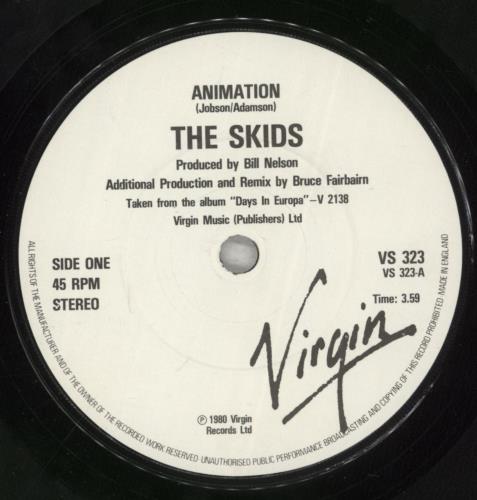 Skids Animation 7" vinyl single (7 inch record / 45) UK SKD07AN138020