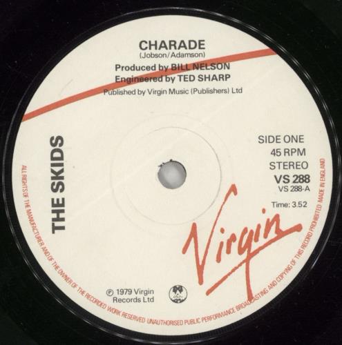 Skids Charade 7" vinyl single (7 inch record / 45) UK SKD07CH139005
