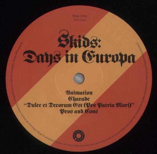 Skids Days in Europa: Remastered vinyl LP album (LP record) UK SKDLPDA876568