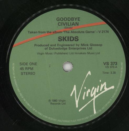 Skids Goodbye Civilian 7" vinyl single (7 inch record / 45) UK SKD07GO139006