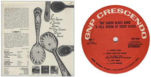 Sky Saxon A Full Spoon Of Seedy Blues vinyl LP album (LP record) US SSXLPAF104028
