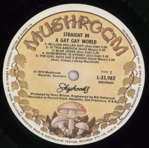 Skyhooks Straight In A Gay Gay World - VG + Poster vinyl LP album (LP record) Australian WX-LPST860450