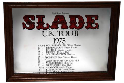 Slade 1975 UK Tour Commemorative Mirror memorabilia UK SDEMMUK436821
