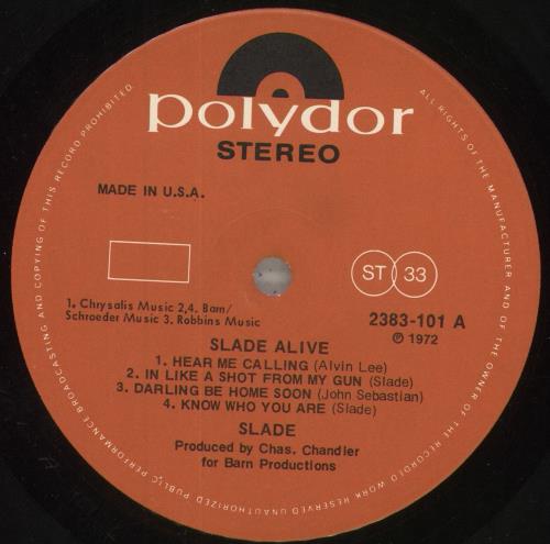 Slade Slade Alive! vinyl LP album (LP record) US SDELPSL743622