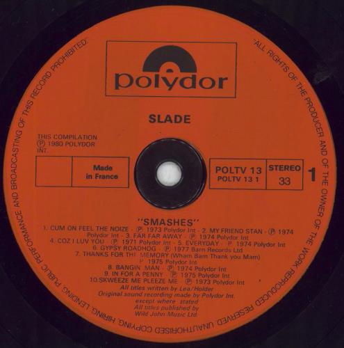 Slade Slade Smashes - Glossy vinyl LP album (LP record) French SDELPSL850802