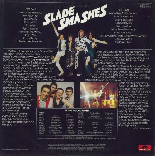 Slade Slade Smashes - matte p/s vinyl LP album (LP record) UK SDELPSL802453