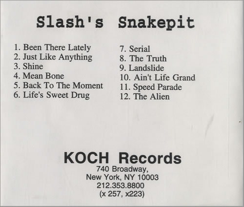 Slash's Snakepit Ain't Life Grand CD-R acetate US SLHCRAI468774