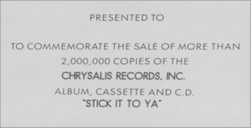 Slaughter Stick It To Ya - Fully Autographed award disc US SLTAWST475847