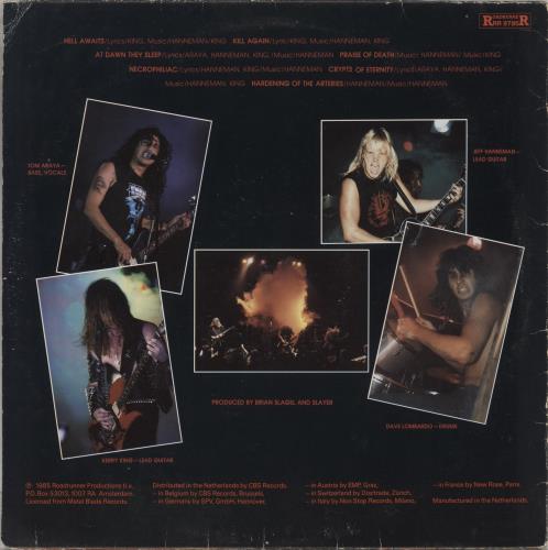 Slayer Hell Awaits - VG vinyl LP album (LP record) Dutch SLALPHE761368