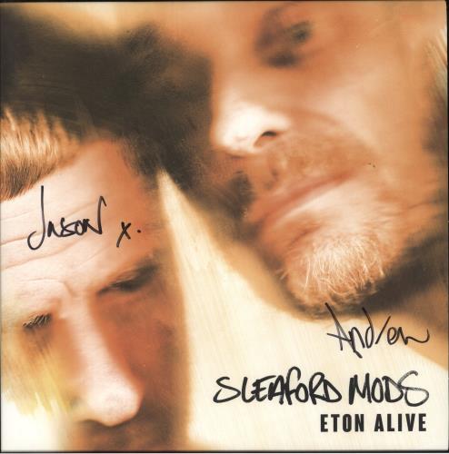 Sleaford Mods Eton Alive - Blue Vinyl - Autographed vinyl LP album (LP record) UK Y2OLPET865957