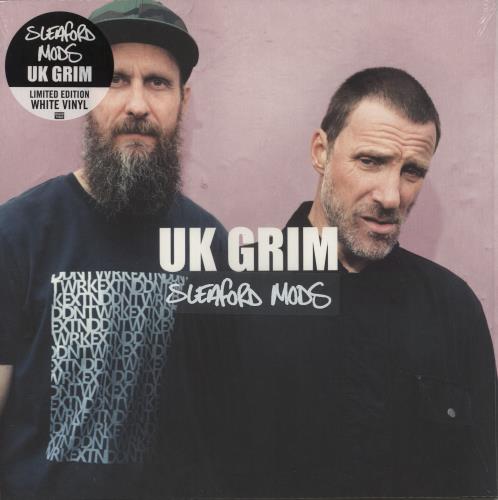 Sleaford Mods UK Grim - White Vinyl - Autographed Print vinyl LP album (LP record) UK Y2OLPUK876591
