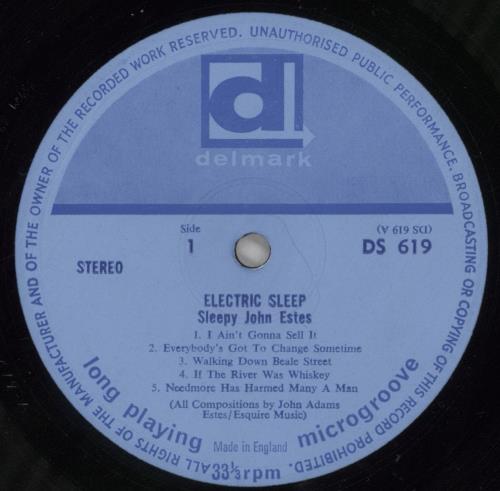 Sleepy John Estes Electric Sleep vinyl LP album (LP record) UK U5XLPEL860599