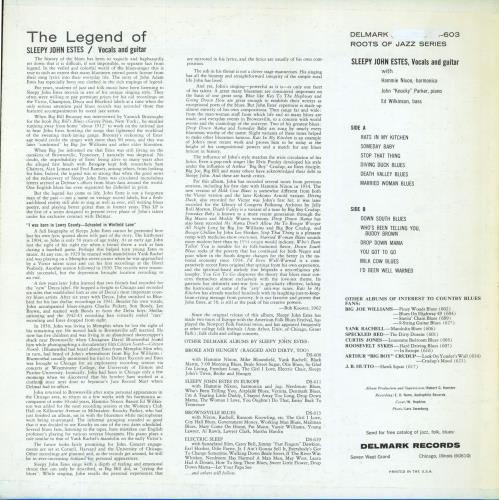 Sleepy John Estes The Legend Of Sleepy John Estes - Mono vinyl LP album (LP record) UK U5XLPTH799585