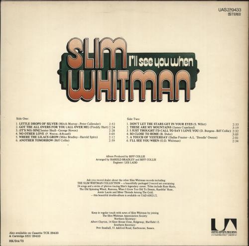 Slim Whitman I'll See You When vinyl LP album (LP record) UK S/WLPIL708606