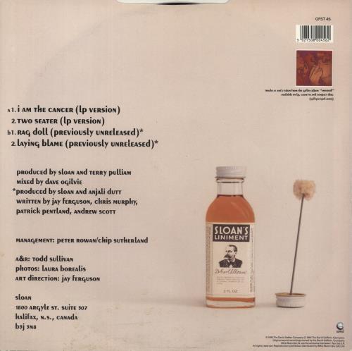 Sloan I Am The Cancer 12" vinyl single (12 inch record / Maxi-single) UK SOA12IA117879