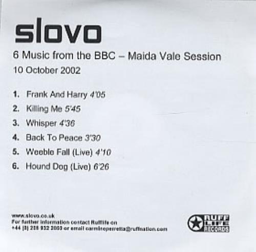 Slovo 6 Music From The BBC - Maida Vale Session CD-R acetate UK OVOCRMU316978