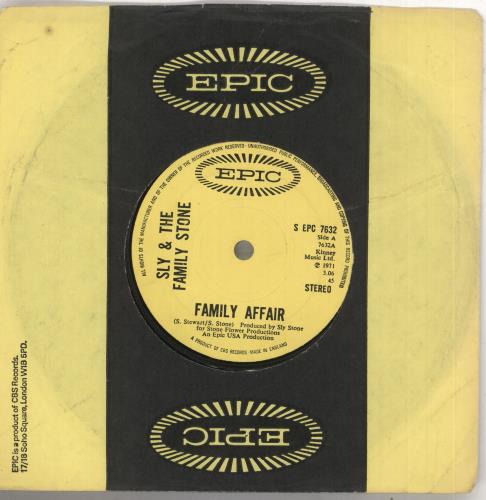 Sly & The Family Stone Family Affair - Solid 7" vinyl single (7 inch record / 45) UK SFS07FA741711