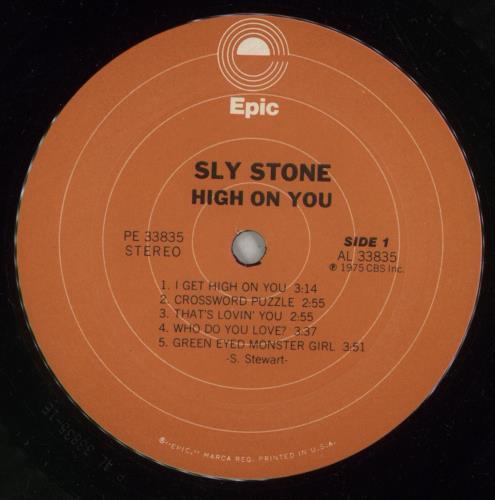 Sly & The Family Stone High On You vinyl LP album (LP record) US SFSLPHI871708