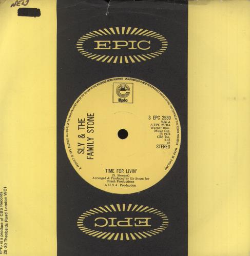 Sly & The Family Stone Time For Livin' - Solid 7" vinyl single (7 inch record / 45) UK SFS07TI740944