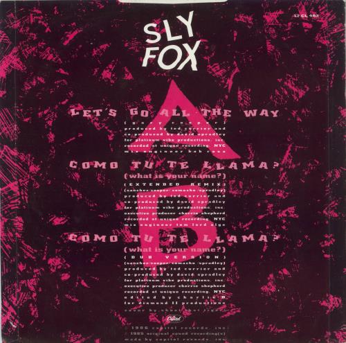 Sly Fox Let's Go All The Way + Picture Sleeve 12" vinyl single (12 inch record / Maxi-single) UK SLY12LE10430