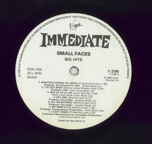 Small Faces Big Hits - gatefold vinyl LP album (LP record) UK SMFLPBI92634