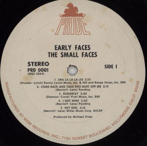 Small Faces Early Faces - EX vinyl LP album (LP record) US SMFLPEA123280
