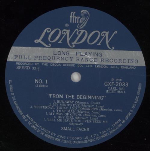 Small Faces From The Beginning + Obi vinyl LP album (LP record) Japanese SMFLPFR289054